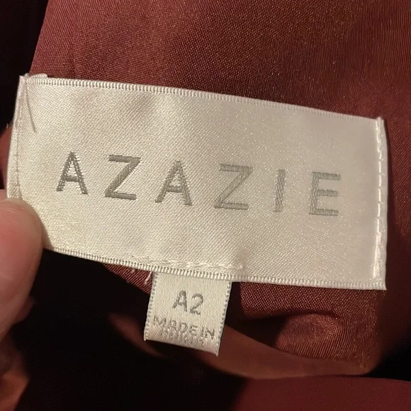 Azazie Floor Length Chiffon Kori Bridesmaid Dress in Cabernet Size 2 - Picture 9 of 10